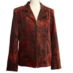 Christopher & Banks Jacket M Rust Floral